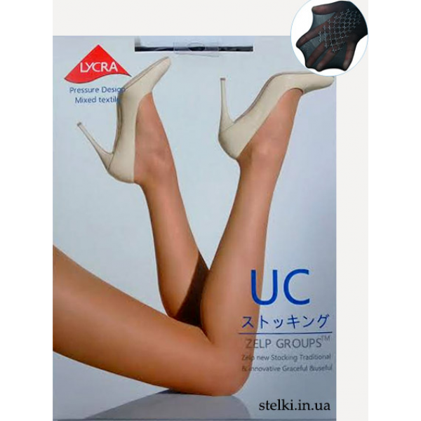 Капроновые колготы с силиконовой стопой  Zelp 40den