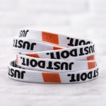 Плоскі шнурки для взуття чорні та білі Just do it, 120 см