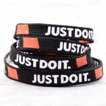 Плоскі шнурки для взуття чорні та білі Just do it, 120 см