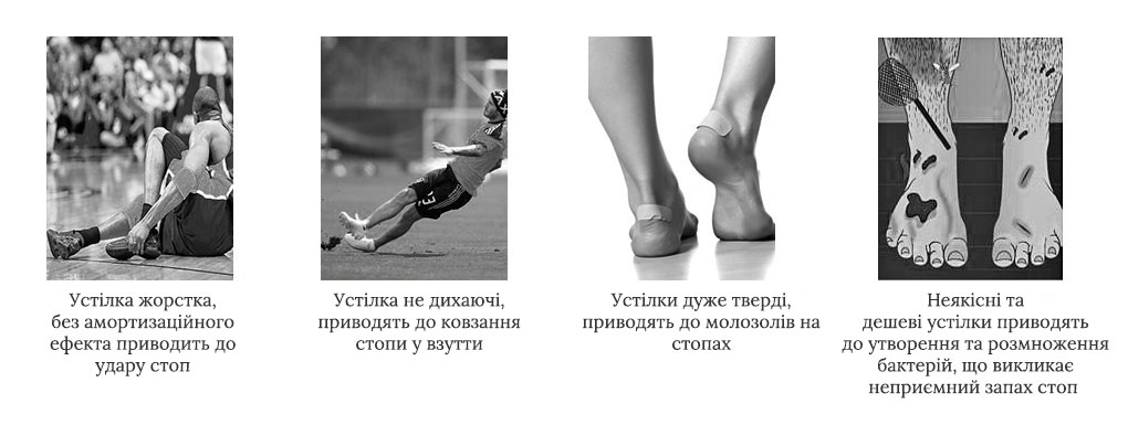 неправильно подобранные спортивные стельки
